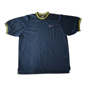 Nike Y2K Navy Mesh Soccer Jersey M Unisex Street Style Vintage